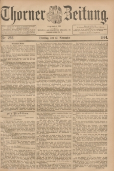 Thorner Zeitung : Begründet 1760. 1894, Nr. 266 (13 November)