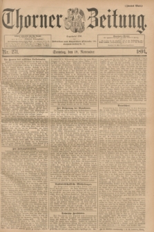 Thorner Zeitung : Begründet 1760. 1894, Nr. 271 (18 November) - Zweites Blatt