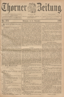 Thorner Zeitung : Begründet 1760. 1894, Nr. 273 (21 November) + dod.