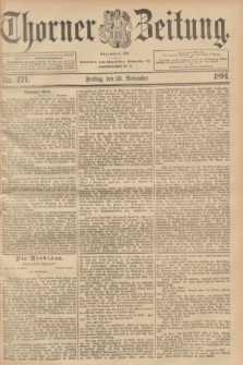 Thorner Zeitung : Begründet 1760. 1894, Nr. 274 (23 November)