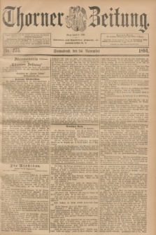Thorner Zeitung : Begründet 1760. 1894, Nr. 275 (24 November)