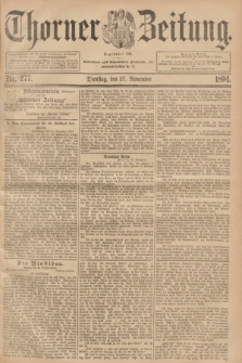 Thorner Zeitung : Begründet 1760. 1894, Nr. 277 (27 November) + dod.
