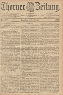 Thorner Zeitung : Begründet 1760. 1894, Nr. 279 (29 November)