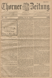 Thorner Zeitung : Begründet 1760. 1894, Nr. 297 (20 Dezember) - Erstes Blatt