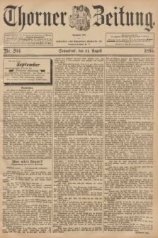Thorner Zeitung : Begründet 1760. 1895, Nr. 204 (31 August)