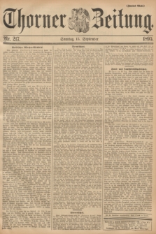 Thorner Zeitung : Begründet 1760. 1895, Nr. 217 (15 September) - Zweites Blatt