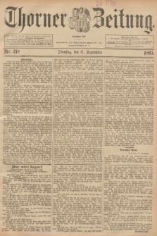 Thorner Zeitung : Begründet 1760. 1895, Nr. 218 (17 September)