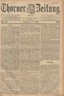 Thorner Zeitung : Begründet 1760. 1895, Nr. 242 (15 Oktober) - Erstes Blatt