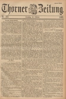 Thorner Zeitung : Begründet 1760. 1895, Nr. 247 (20 Oktober) - Zweites Blatt
