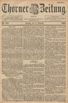 Thorner Zeitung : Begründet 1760. 1895, Nr. 265 (10 November) - Erstes Blatt + dod.