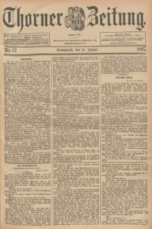 Thorner Zeitung : Begründet 1760. 1897, Nr. 13 (16 Januar)