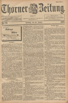 Thorner Zeitung : Begründet 1760. 1897, Nr. 20 (24 Januar) - Erstes Blatt