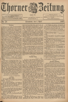 Thorner Zeitung : Begründet 1760. 1897, Nr. 78 (3 April)
