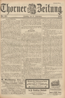 Thorner Zeitung : begründet 1760. 1897, Nr. 213 (12 September) - Zweites Blatt