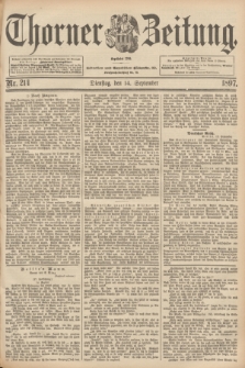 Thorner Zeitung : begründet 1760. 1897, Nr. 214 (14 September)