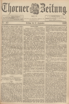 Thorner Zeitung : begründet 1760. 1897, Nr. 217 (17 September)