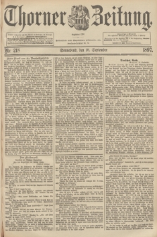 Thorner Zeitung : begründet 1760. 1897, Nr. 218 (18 September)