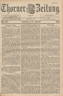Thorner Zeitung : begründet 1760. 1897, Nr. 222 (23 September) - Erstes Blatt