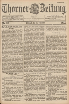 Thorner Zeitung : begründet 1760. 1897, Nr. 269 (17 November) - Erstes Blatt