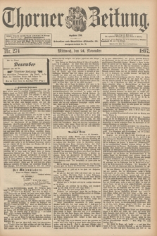 Thorner Zeitung : Begründet 1760. 1897, Nr. 274 (24 November)