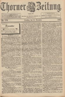 Thorner Zeitung : begründet 1760. 1897, Nr. 279 (30 November) + dod.