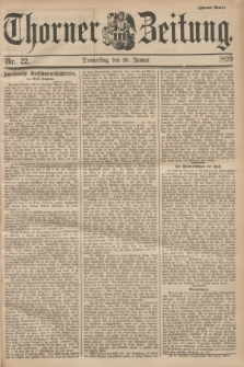 Thorner Zeitung. 1899, Nr. 22 (26 Januar) - Zweites Blatt