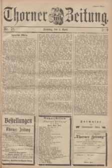 Thorner Zeitung. 1899, Nr. 78 (2 April) - Zweites Blatt
