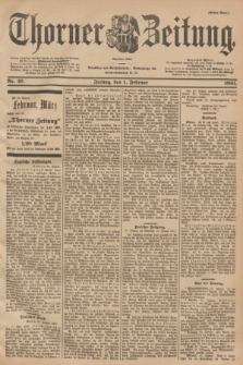 Thorner Zeitung : Begründet 1760. 1901, Nr. 27 (1 Februar) - Erstes Blatt