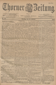 Thorner Zeitung : Begründet 1760. 1901, Nr. 42 (19 Februar) - Erstes Blatt