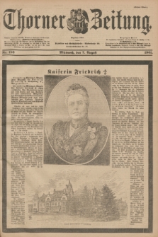 Thorner Zeitung : Begründet 1760. 1901, Nr. 183 (7 August) - Erstes Blatt
