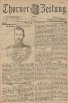 Thorner Zeitung : Begründet 1760. 1901, Nr. 214 (12 September) - Erstes Blatt