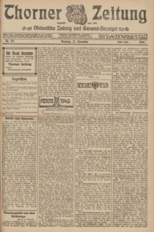 Thorner Zeitung : Ostdeutsche Zeitung und General-Anzeiger. 1906, Nr. 277 (27 November) - Erstes Blatt + dod.