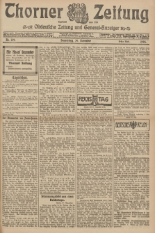 Thorner Zeitung : Ostdeutsche Zeitung und General-Anzeiger. 1906, Nr. 279 (29 November) - Erstes Blatt + dod.
