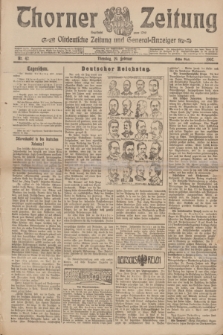 Thorner Zeitung : Ostdeutsche Zeitung und General-Anzeiger. 1907, Nr. 42 (19 Februar) - Erstes Blatt + dod.