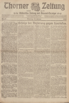 Thorner Zeitung : Ostdeutsche Zeitung und General-Anzeiger. 1919, Nr. 11 (14 Januar)