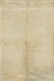 Dokument króla Augusta II potwierdzający i transumujący dokument Jana III Sobieskiego zawierający rozstrzygnięcie sporu pomiędzy mieszkańcami wsi Ochotnica i Babiniec a starostą czorsztyńskim