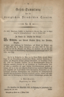 Gesetz-Sammlung für die Königlichen Preußischen Staaten. 1860, Nr. 3 (1 Februar)