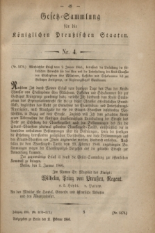 Gesetz-Sammlung für die Königlichen Preußischen Staaten. 1860, Nr. 4 (11 Februar)
