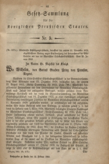 Gesetz-Sammlung für die Königlichen Preußischen Staaten. 1860, Nr. 5 (14 Februar)
