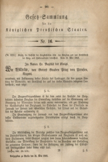 Gesetz-Sammlung für die Königlichen Preußischen Staaten. 1860, Nr. 16 (31 Mai)