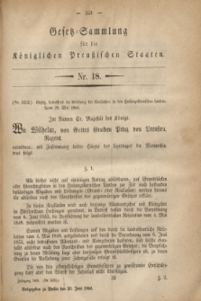 Gesetz-Sammlung für die Königlichen Preußischen Staaten. 1860, Nr. 18 (20 Juni)
