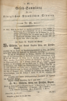 Gesetz-Sammlung für die Königlichen Preußischen Staaten. 1860, Nr. 21 (30 Juni)