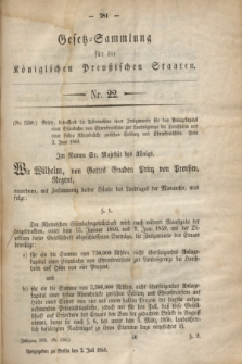 Gesetz-Sammlung für die Königlichen Preußischen Staaten. 1860, Nr. 22 (2 Juli)