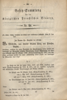 Gesetz-Sammlung für die Königlichen Preußischen Staaten. 1860, Nr. 24 (24 Juli)