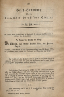 Gesetz-Sammlung für die Königlichen Preußischen Staaten. 1860, Nr. 25 (28 Juli)