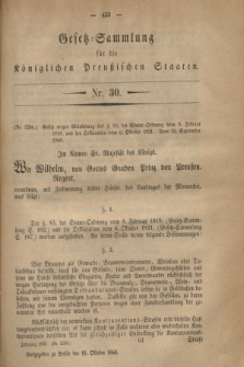 Gesetz-Sammlung für die Königlichen Preußischen Staaten. 1860, Nr. 30 (18 October)