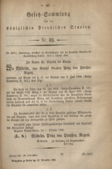 Gesetz-Sammlung für die Königlichen Preußischen Staaten. 1860, Nr. 32 (19 Novermber)