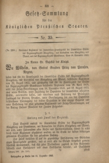Gesetz-Sammlung für die Königlichen Preußischen Staaten. 1860, Nr. 35 (11 Dezember)