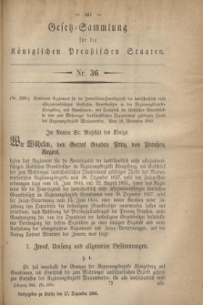 Gesetz-Sammlung für die Königlichen Preußischen Staaten. 1860, Nr. 36 (17 Dezember)