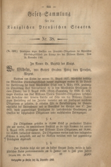 Gesetz-Sammlung für die Königlichen Preußischen Staaten. 1860, Nr. 38 (24 Dezember)
